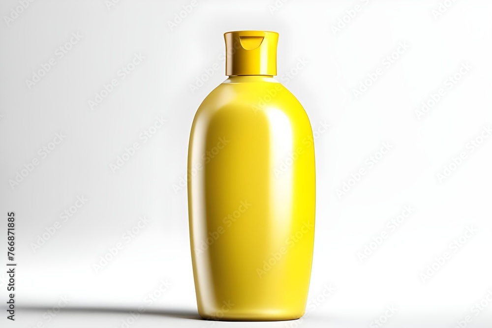 Yellow bottle on a white background Yellow bottle on a white background