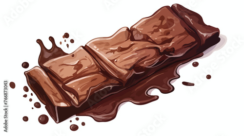 Chocolate Watercolor flat vector isolated on white background