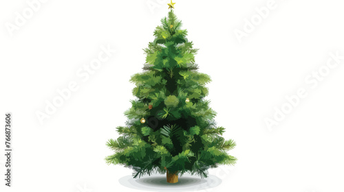 Christmas tree on white background flat vector isolated