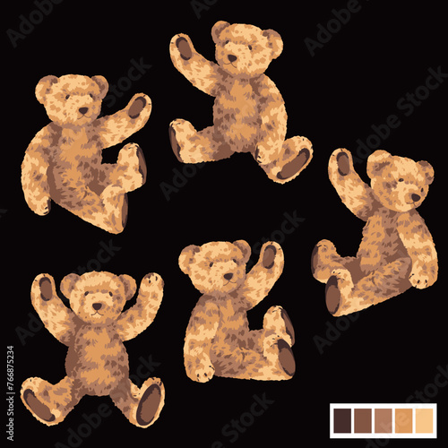 Cute bear vector illustration collection,