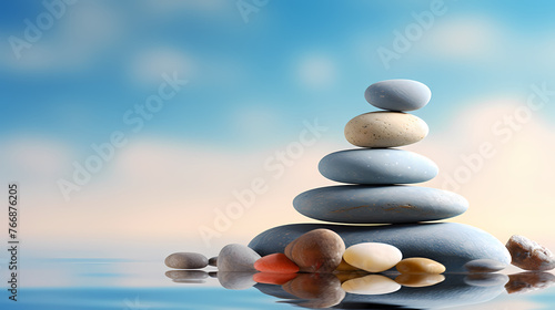 Minimalist pebbles background in pastel tones