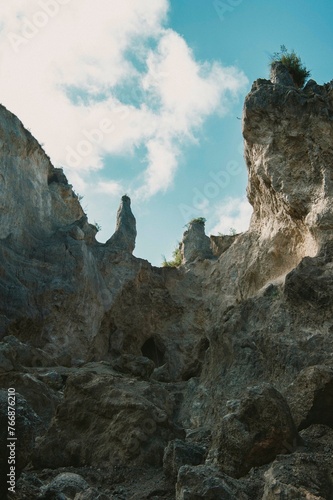 inside a cave dug deep into the mountain
