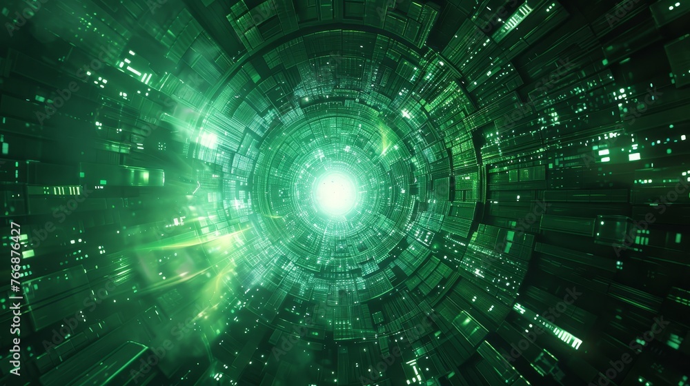 Fototapeta premium Denoting confines of a center glowing portal