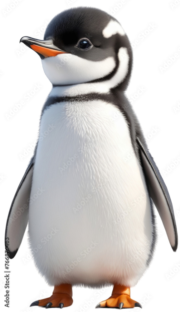 Obraz premium baby penguin isolated white background