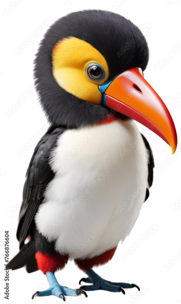 Naklejka premium baby toucan in white background