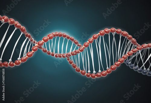 Abstract DNA helix strand. Scientific concept of genetics, biotechnology and research colorful background
