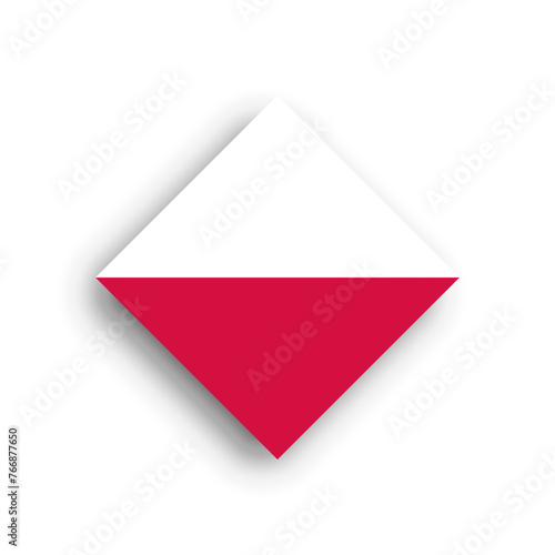 Poland flag - rhombus shape icon with dropped shadow isolated on white background Free Download Poland flag - rhombus shape icon with dropped shadow isolated on white background - GFXLoad