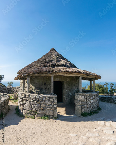 Cabaña reconstruida en el castro de Santa Trega, en A Guarda (Galicia, España) photo