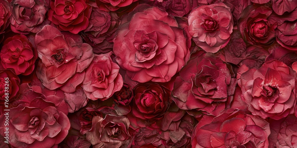 Floral Organic Texture in Vibrant Red Hues Floral Organic Texture in Vibrant Red Hues