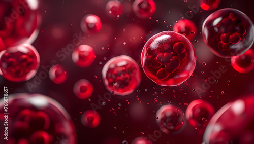 Vibrant Red Blood Cells Flowing in Plasma: A Captivating Illustration of Life's Essential Elements