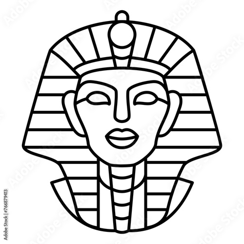 Pharaoh head vector icon. Exodus from Egypt story, emblem, logo, vector design element for Jewish holiday Passover