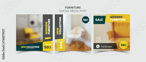 Furniture Social Media Post for digital marketing and sale promo.