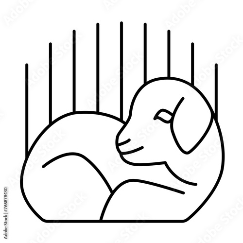 Baby lamb vector icon. Exodus from Egypt story, emblem, logo, vector design element for Jewish holiday Passover