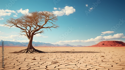 Trees on barren land in critical condition