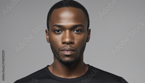 Minimalistic Portrait of a Black Man colorful background