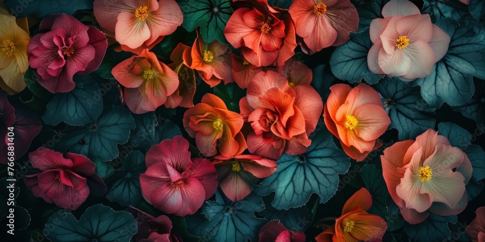 Vibrant Flowers Organic Texture Display Vibrant Flowers Organic Texture Display
