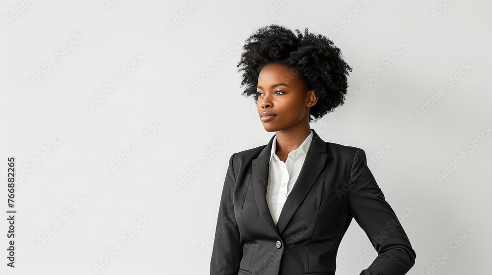 Elegant woman with natural hair in a suit Elegant woman with natural hair in a suit