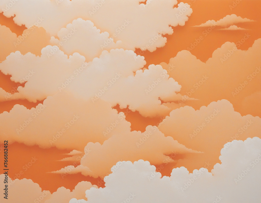 orange sky and clouds colorful background