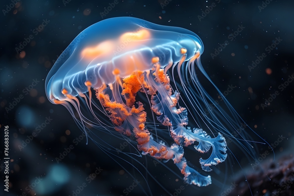Close Up of a Jellyfish in the Water Close Up of a Jellyfish in the Water