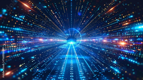 Technology Background : featuring a big data concept with binary computer code, symbolizing the complexity and vastness of digital data