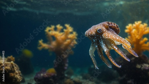 A cuttlefish changing colors