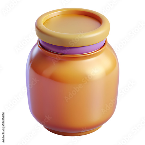 3d blank glass canister isolated on transparent background