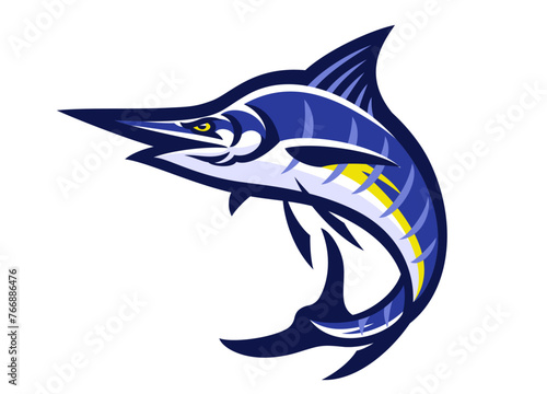 Blue Marlin Fish Sport Mascot Design
