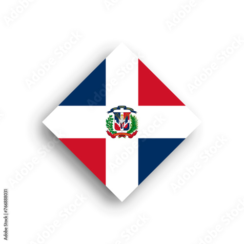 Free Download Dominican Republic flag - rhombus shape icon with dropped shadow isolated on white background - GFXLoad