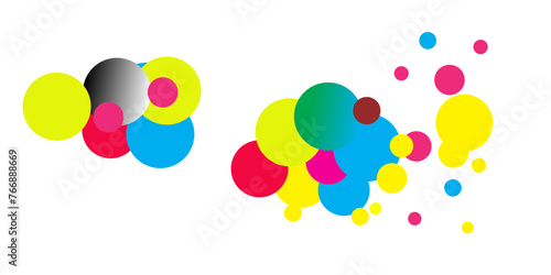 CMYK vs RGB color model icon. Types of color mixing multicolour colors illustration symbol.	