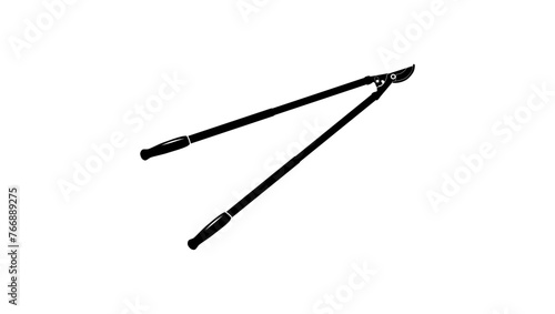 Telescopic Bypass Lopper Garden Tool, black isolated silhouette