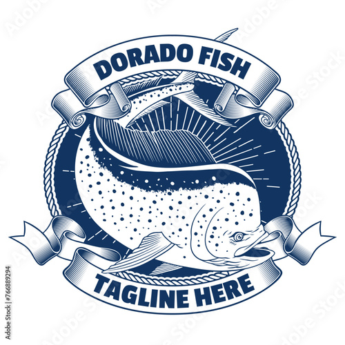 Vintage Shirt of Dorado Fish Illustration Design