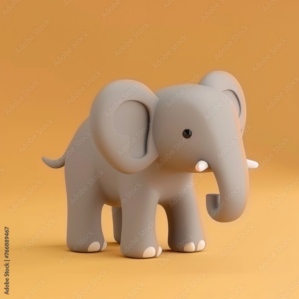 Cute elephant 3d image, world wildlife day concept illustration Cute elephant 3d image, world wildlife day concept illustration
