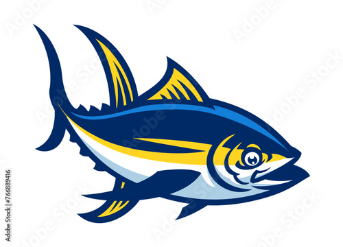 Yellowfin Tuna Fish Cartoon Illustration