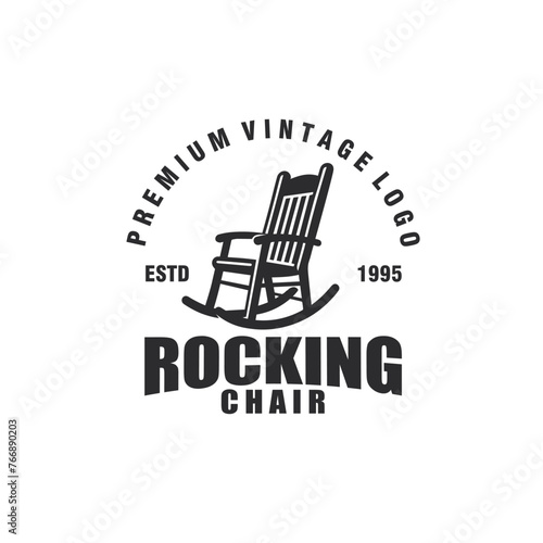 Rocking chair logo vector graphic template