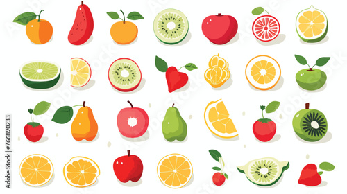 Fototapeta Naklejka Na Ścianę i Meble -  Fruits illustration flat vector isolated on white background