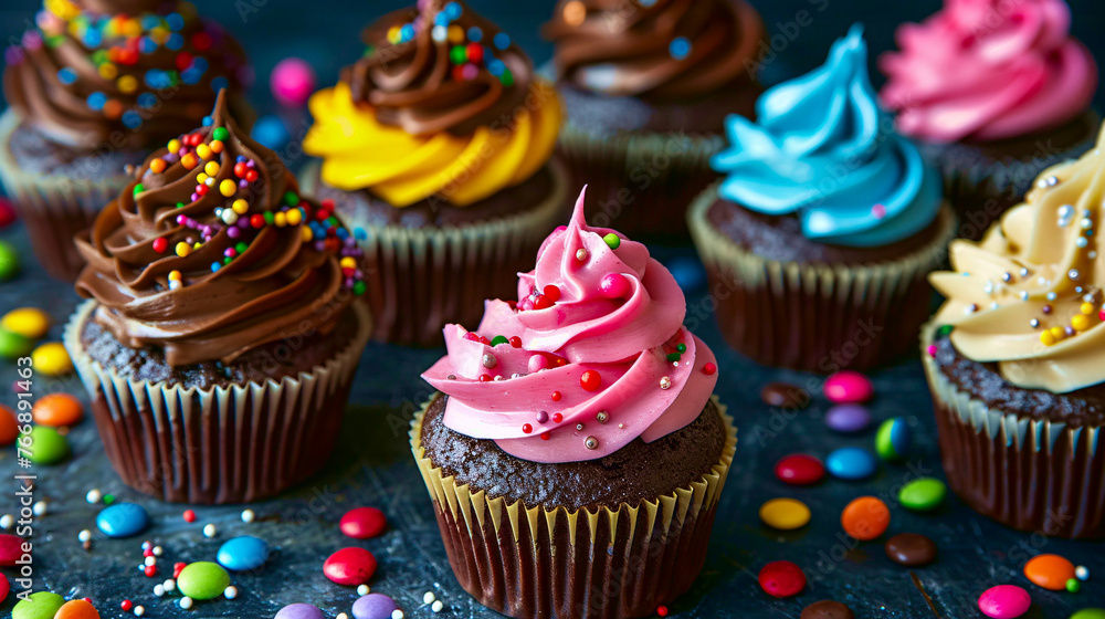 Cupcakes with sprinkles.