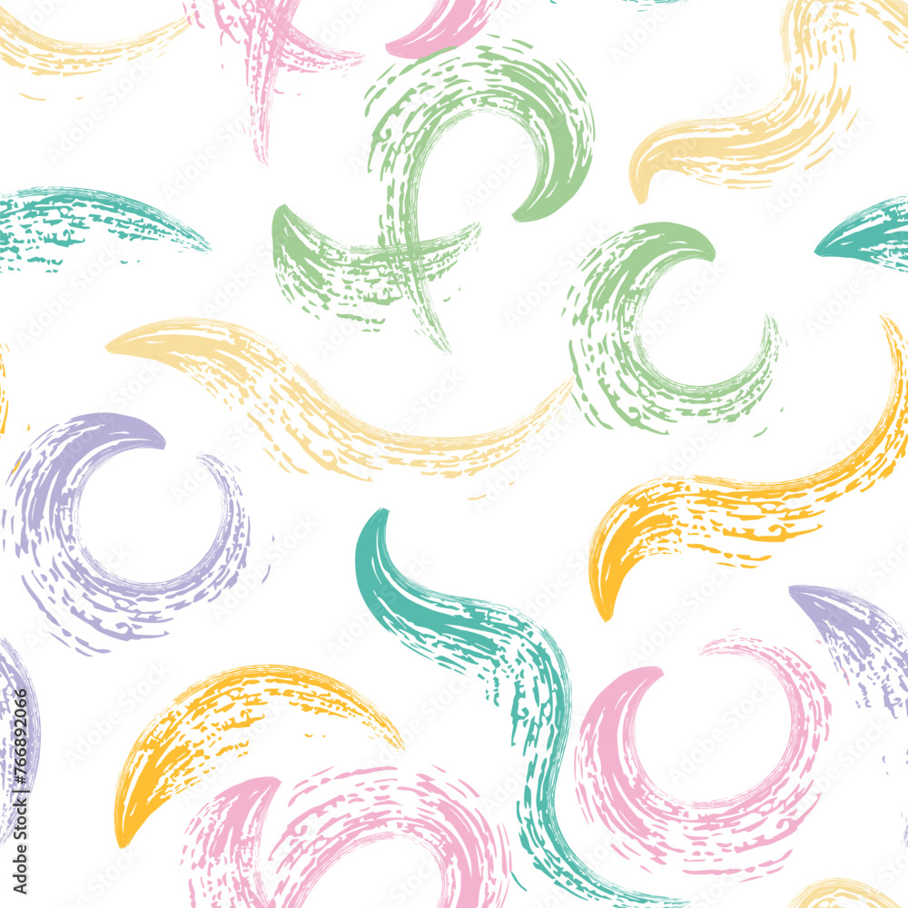 Seamless pattern with paint brush strokes vector collection. Hand drawn curved and wavy lines with grunge circles and squiggles. Chaotic ink brush scribbles decorative Seamless pattern with paint brush strokes vector collection. Hand drawn curved and wavy lines with grunge circles and squiggles. Chaotic ink brush scribbles decorative