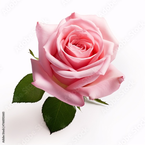A Pink Rose on a white background