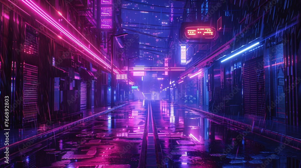 Vivid 3D depiction of a cyberpunk metropolis with neon lights and a gritty cityscape. Vivid 3D depiction of a cyberpunk metropolis with neon lights and a gritty cityscape.