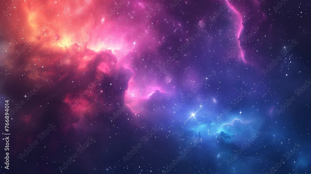 Vivid Nebula and Star Cluster A vibrant and colorful nebula