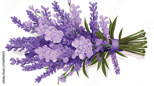 Lavender Bouquet flat vector isolated on white background