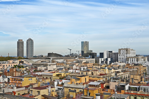 Barcellona, panorama della città dai tetti della Chiesa di Santa Maria del Mar - Catalogna, Spagna