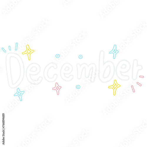 December hand draw decolative