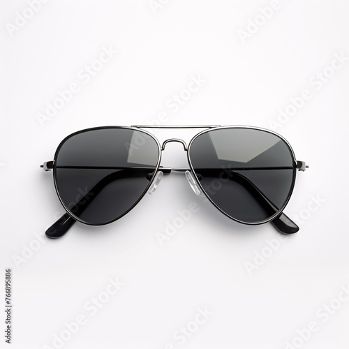 Black Sunglasses on white surface