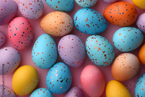 Colorful Easter egg collection background, perfect for Easter celebration