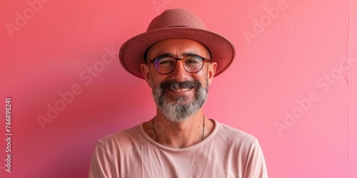 Joyful South American Man with Hat Smiling