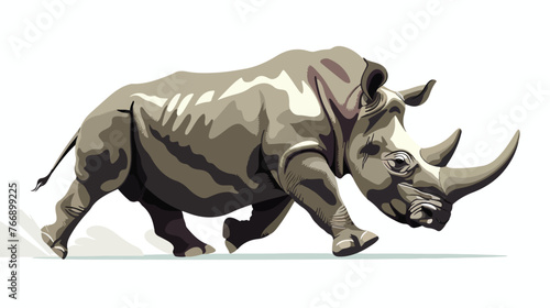 Rhino Run flat vector isolated on white background