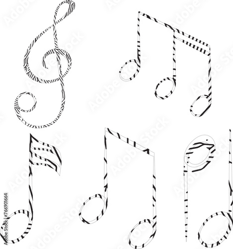 music notes background black and white