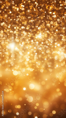 Warm golden bokeh texture  ideal for festive or luxury design trends  evoking feelings of celebration  elegance  and warmth