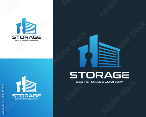 Illustration vector graphic of self storage company logo design template